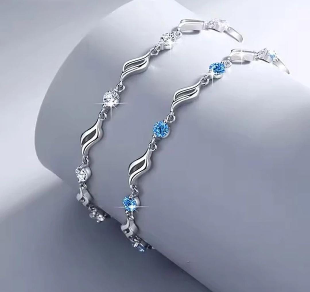 Blue Floral Wave Bracelet - view 1