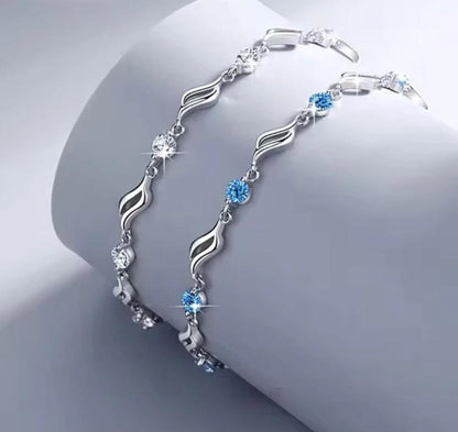 Blue Floral Wave Bracelet - view 1
