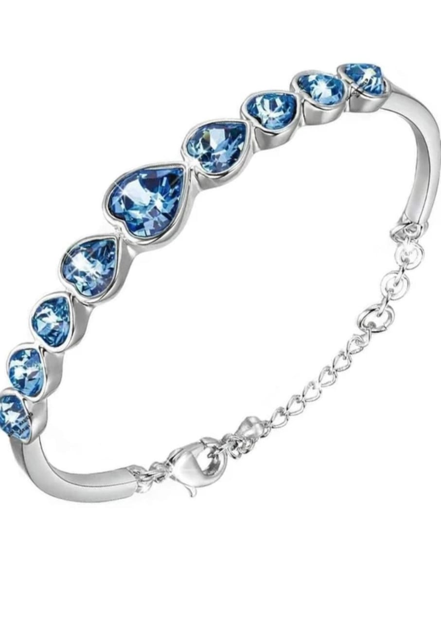 Blue Heart Stone Bracelet