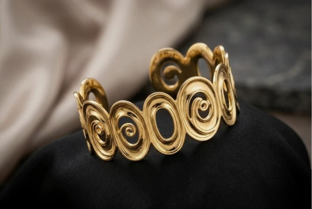 Gold Statement Cuff Duo - included item 1