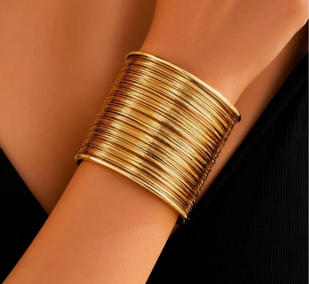 Layered Gold Wire Cuff
