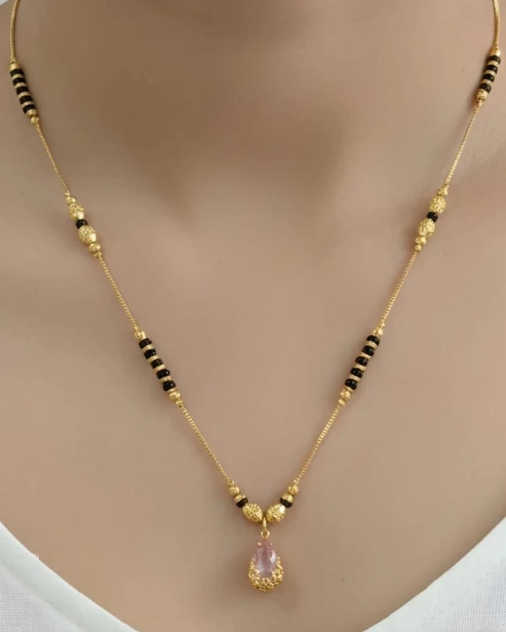 Pink Drop Mangalsutra Necklace